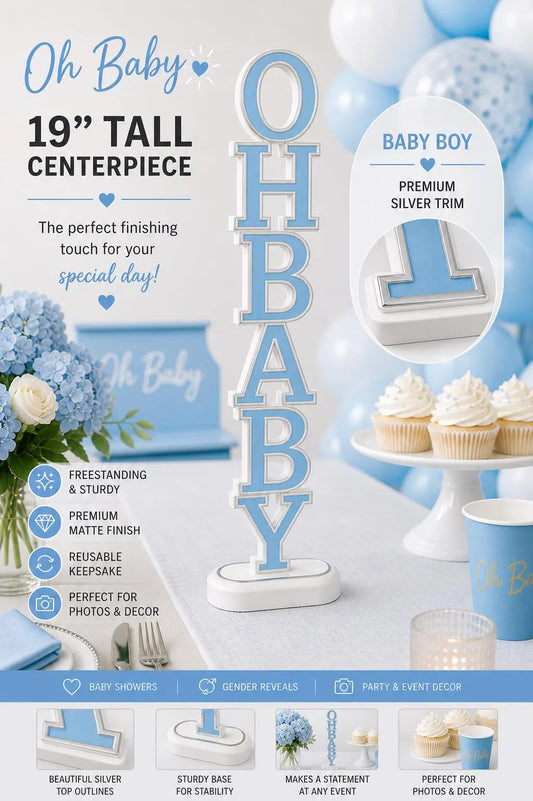 Oh Baby Centerpiece | Baby Shower Centerpiece Decor | 19 Inch Table Centerpiece | Gender Reveal Decoration | Oh Baby Sign