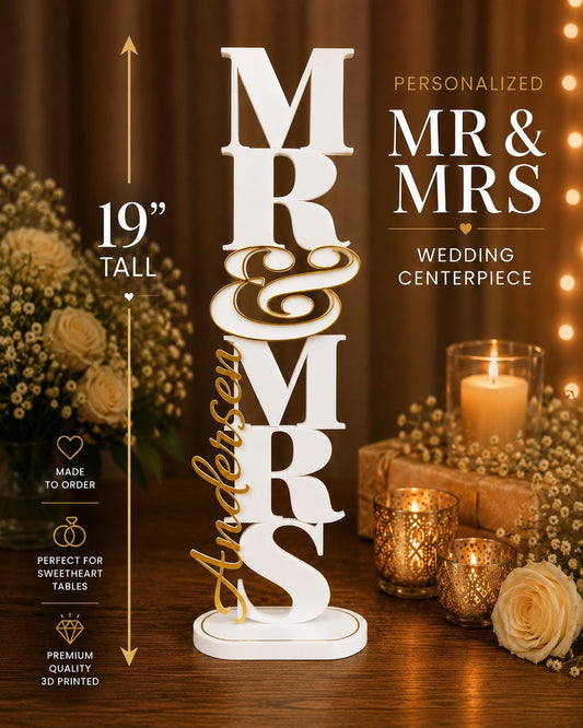 Personalized Mr. & Mrs. Wedding Centerpiece