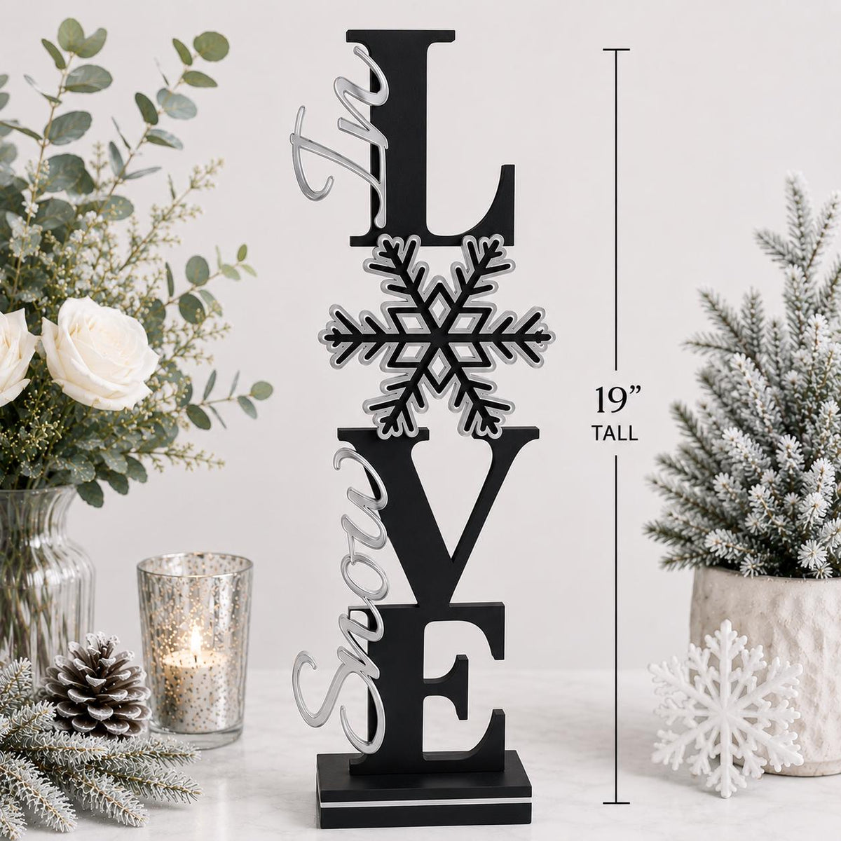 Snow In Love Winter Centerpiece