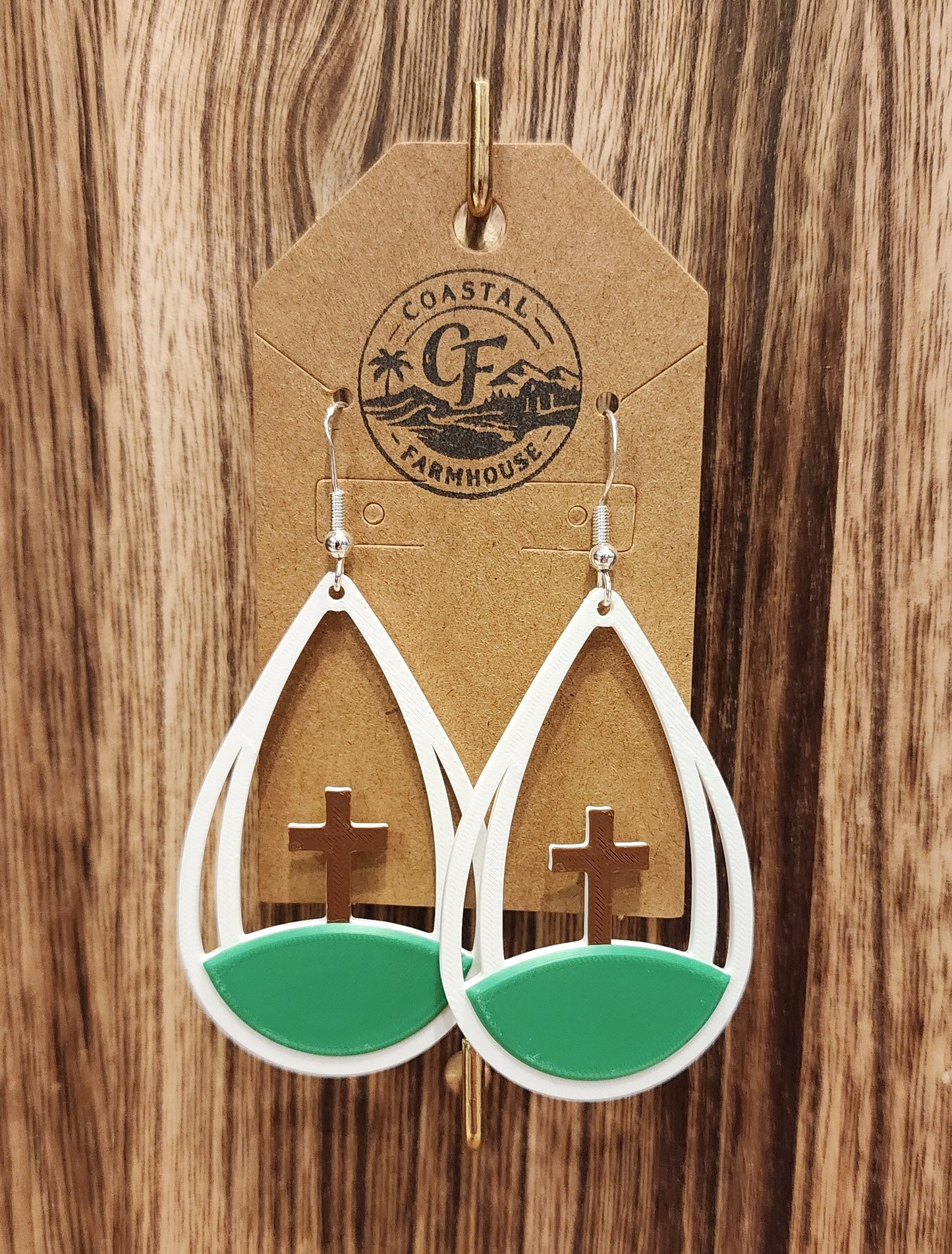 Teardrop Cross Earrings
