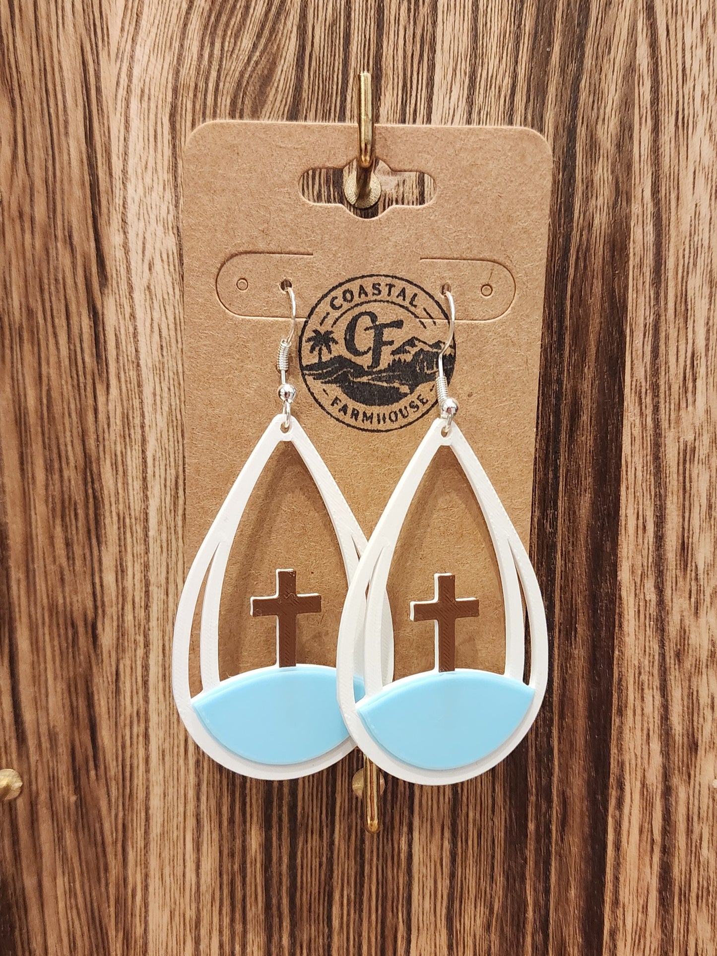 Teardrop Cross Earrings