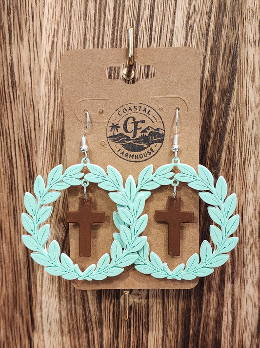 Cross Wreath Earrings