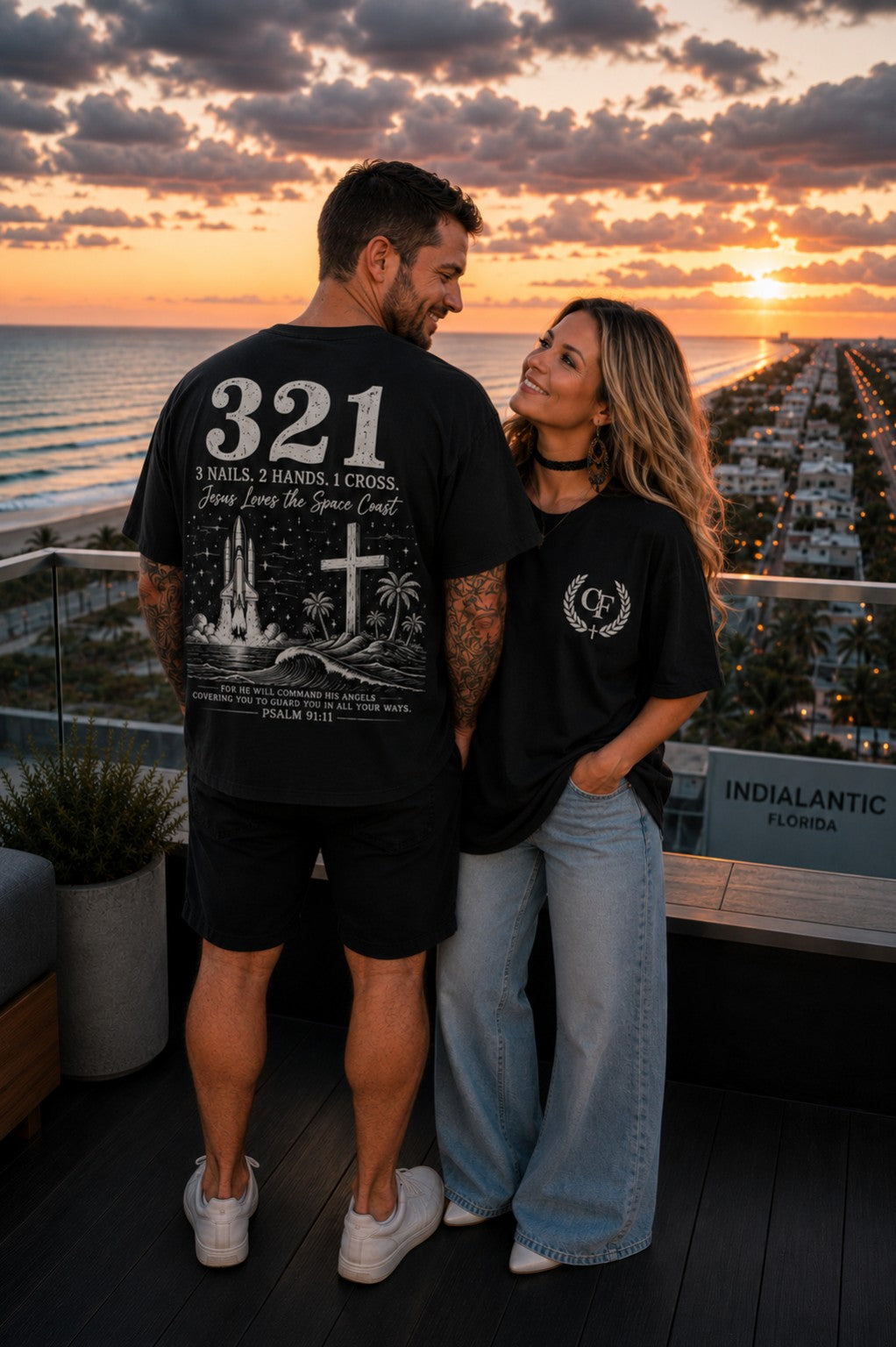 3 Nails 2 Hands 1 Cross Christian Space Coast T-Shirt