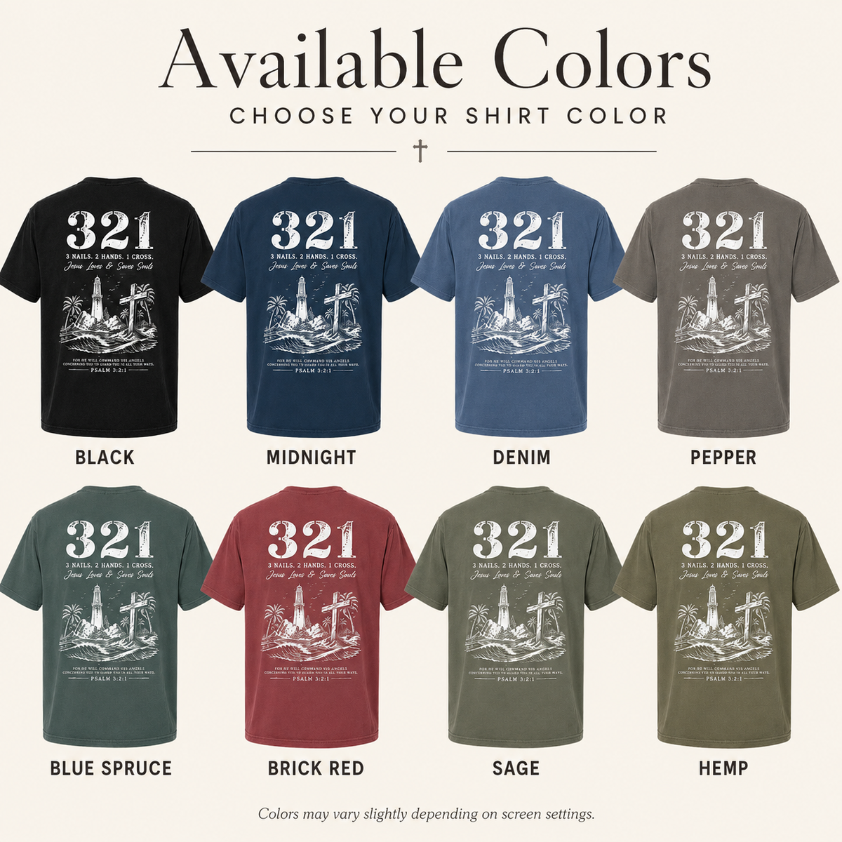 3 Nails 2 Hands 1 Cross Christian Space Coast T-Shirt