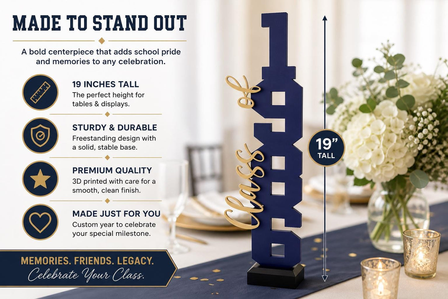 Custom Class Reunion Centerpiece Set
