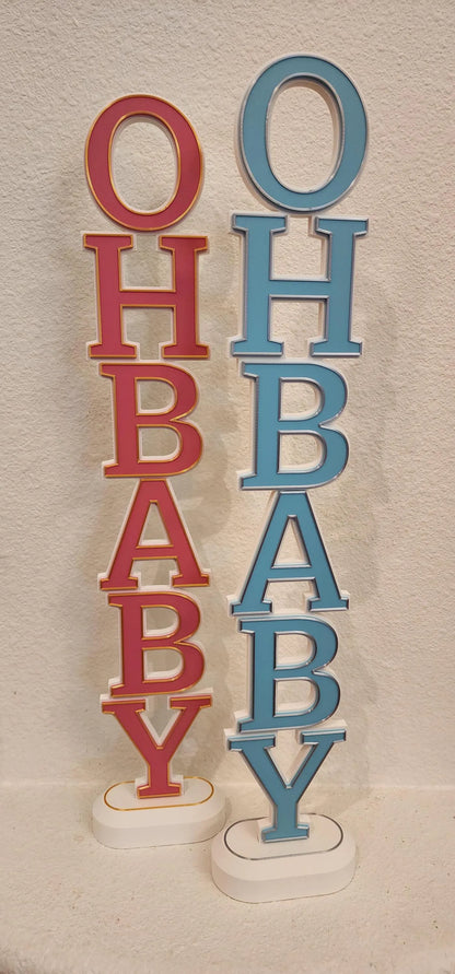 Oh Baby Centerpiece | Baby Shower Centerpiece Decor | 19 Inch Table Centerpiece | Gender Reveal Decoration | Oh Baby Sign