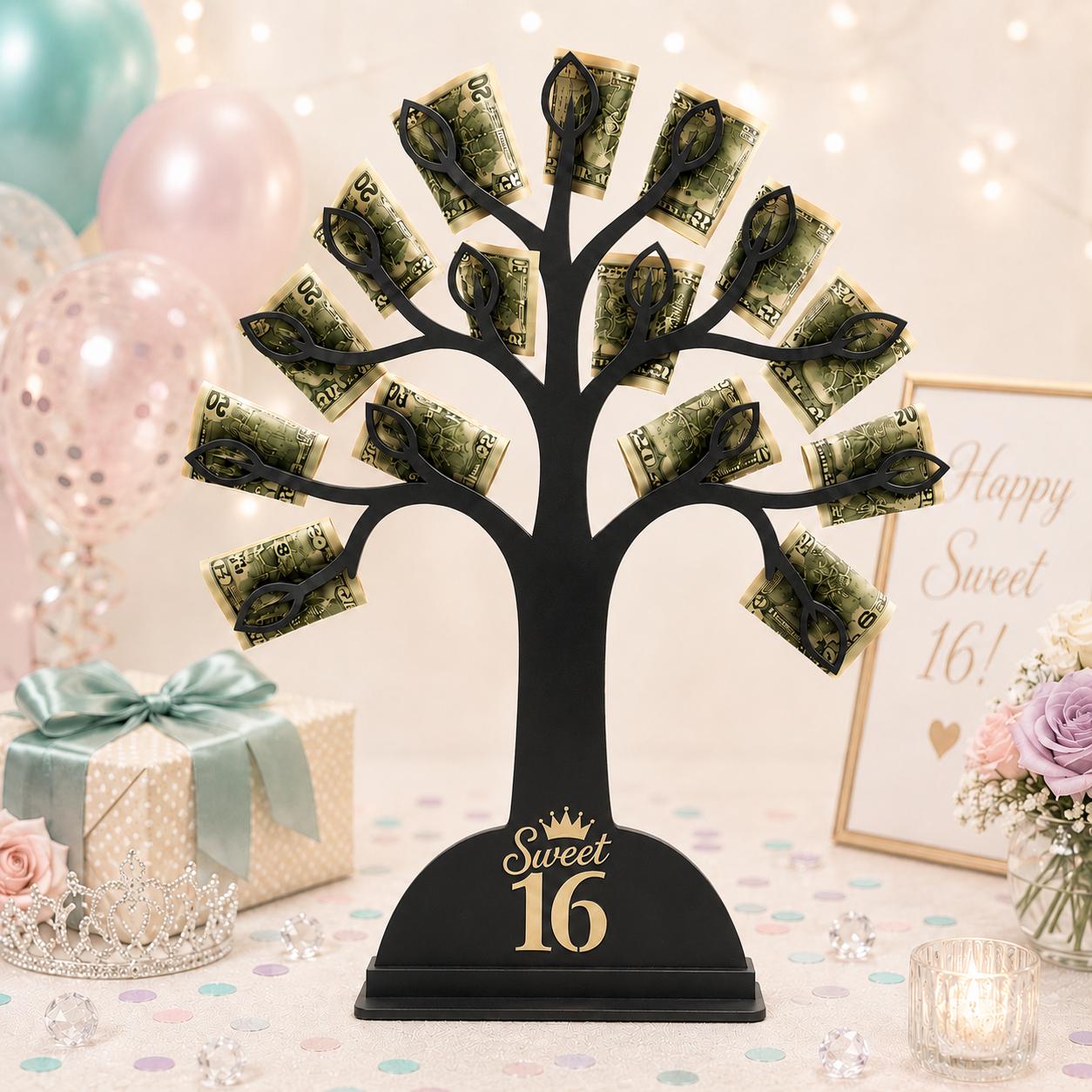 16th Birthday Money Tree Gift Holder
