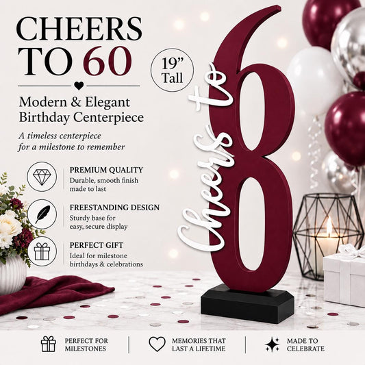 60th Birthday Modern Matte Decorations