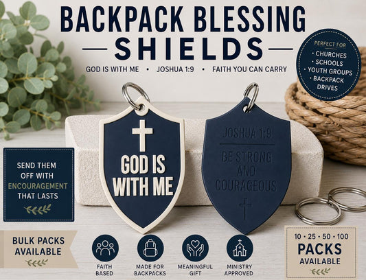 "God is With Me" Backpack Blessing Tags – Bulk Church Packs
