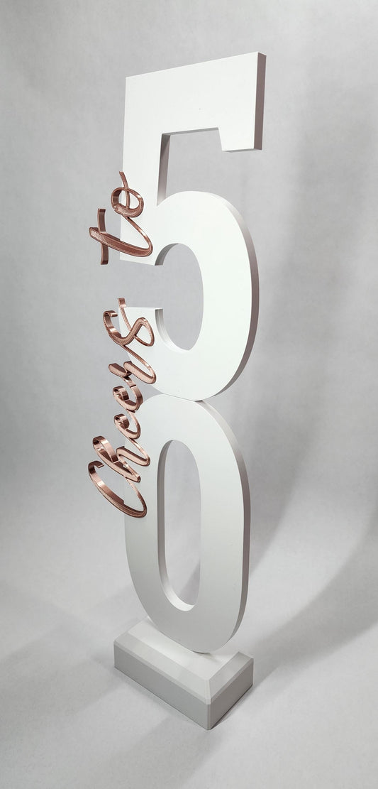 Cheers to 50 Birthday Centerpiece Set of 2