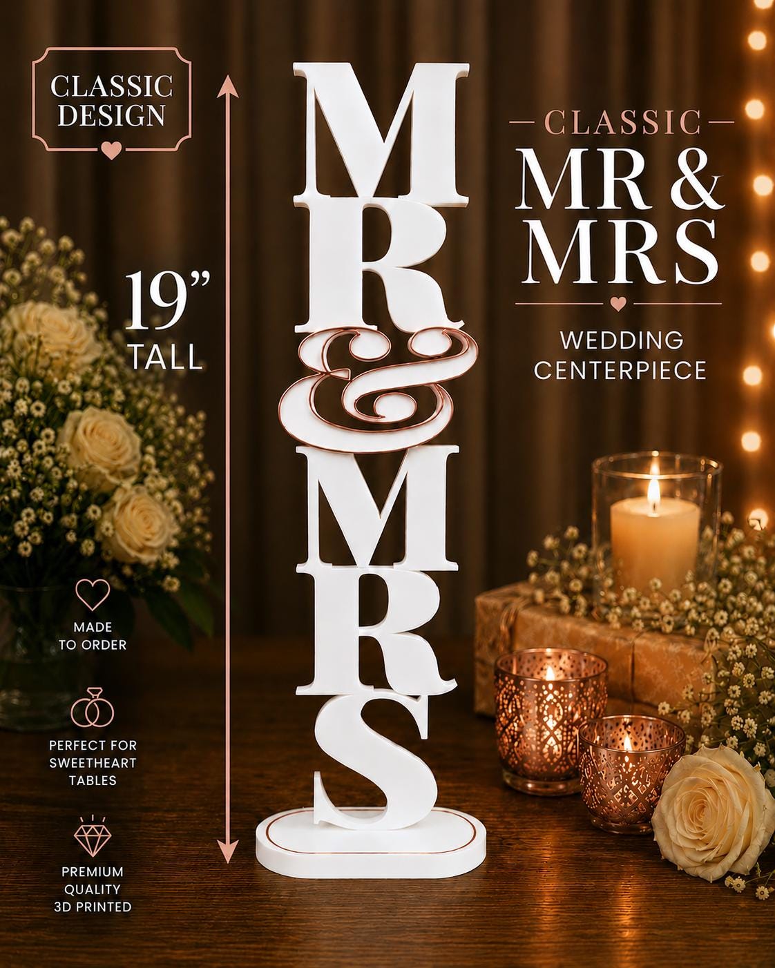 Mr. & Mrs. Wedding Centerpiece