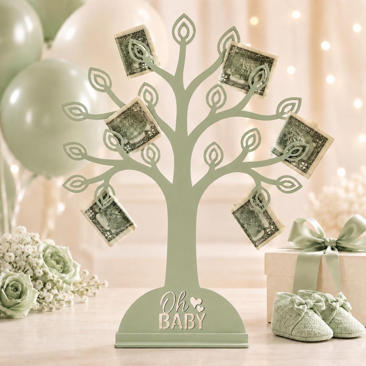 Oh Baby Shower Money Tree Gift Holder