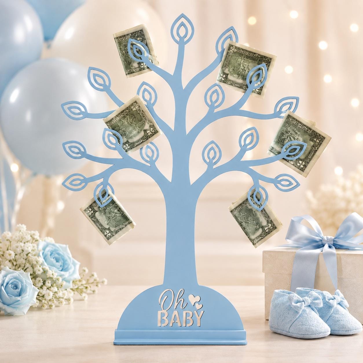Oh Baby Shower Money Tree Gift Holder