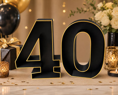 40th Birthday Marquee Table Numbers