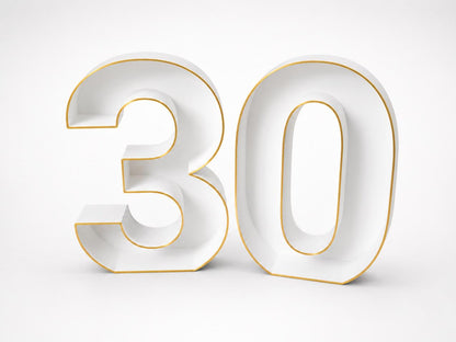 30th Birthday Marquee Table Numbers
