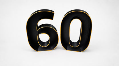 60th Birthday Marquee Table Numbers