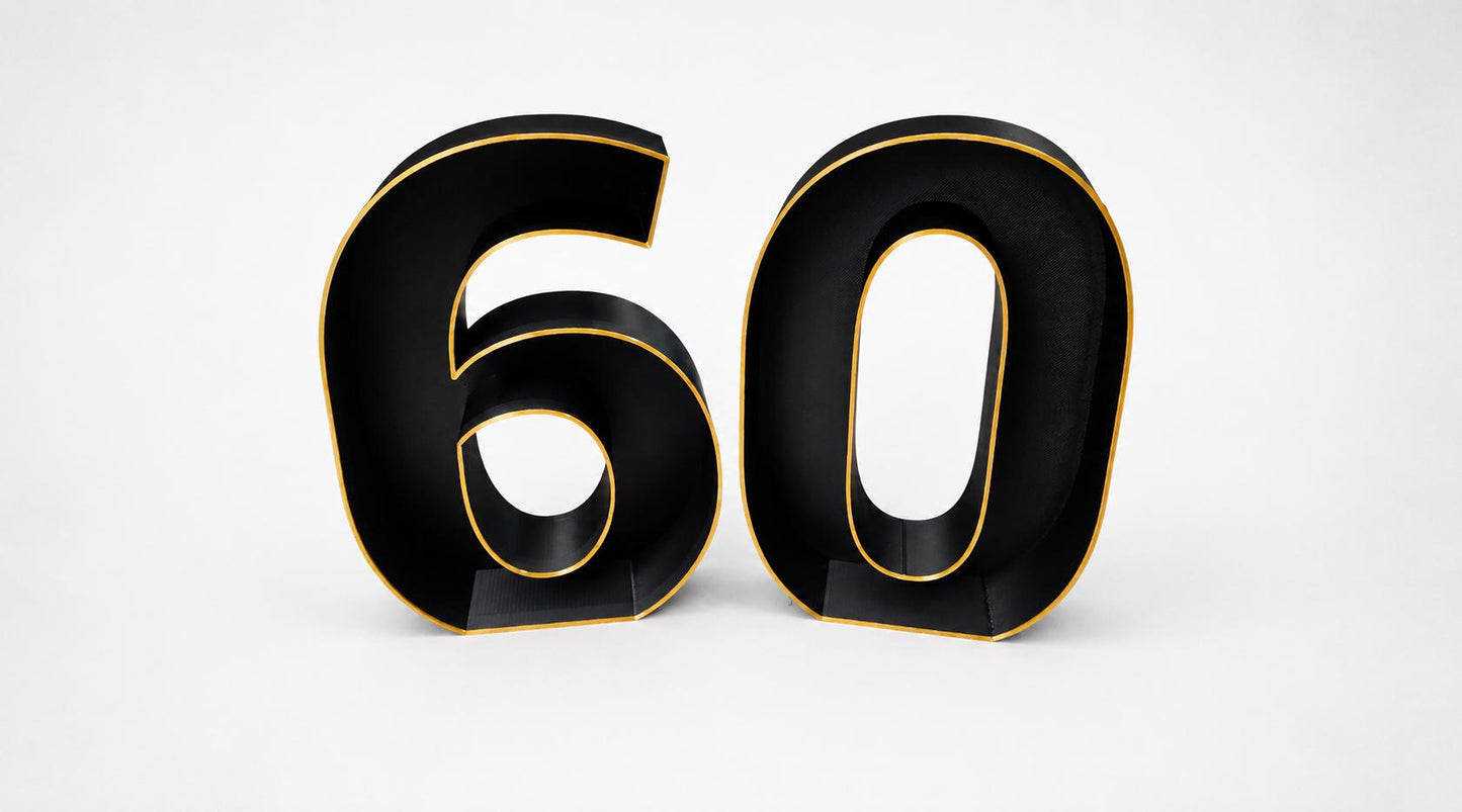 60th Anniversary Marquee Table Numbers