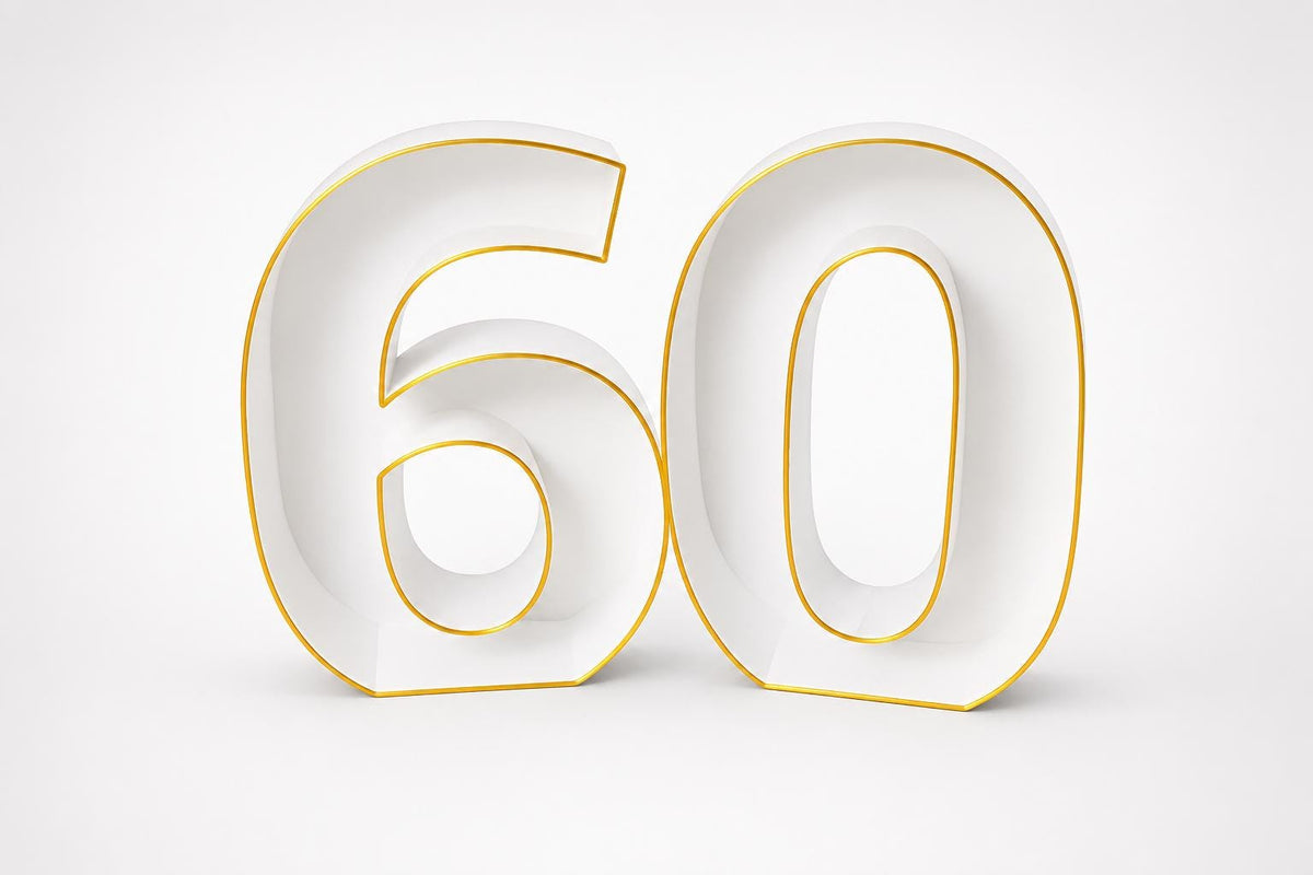 60th Birthday Marquee Table Numbers