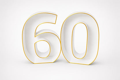 60th Birthday Marquee Table Numbers
