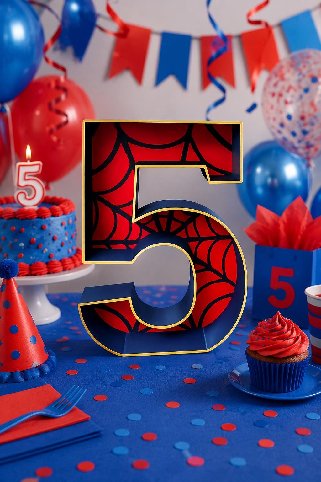 Superhero Birthday Number Display