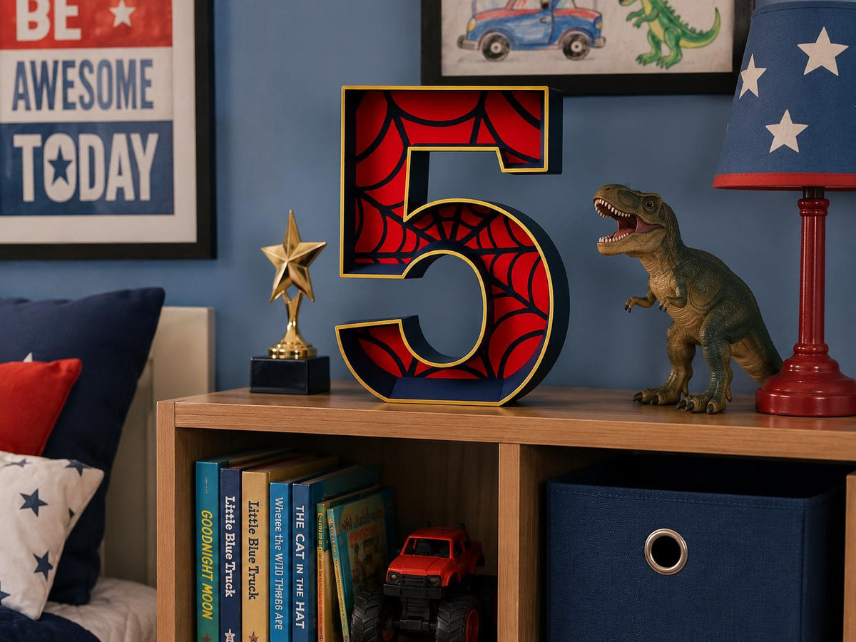 Superhero Birthday Number Display