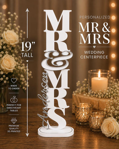 Personalized Mr. & Mrs. Wedding Centerpiece