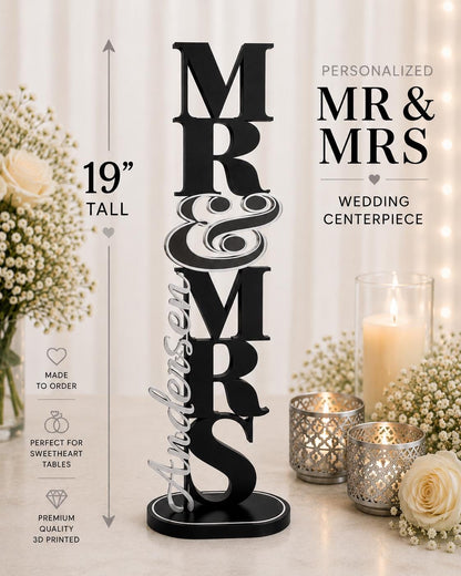 Personalized Mr. & Mrs. Wedding Centerpiece