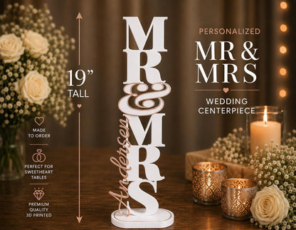 Personalized Mr. & Mrs. Wedding Centerpiece