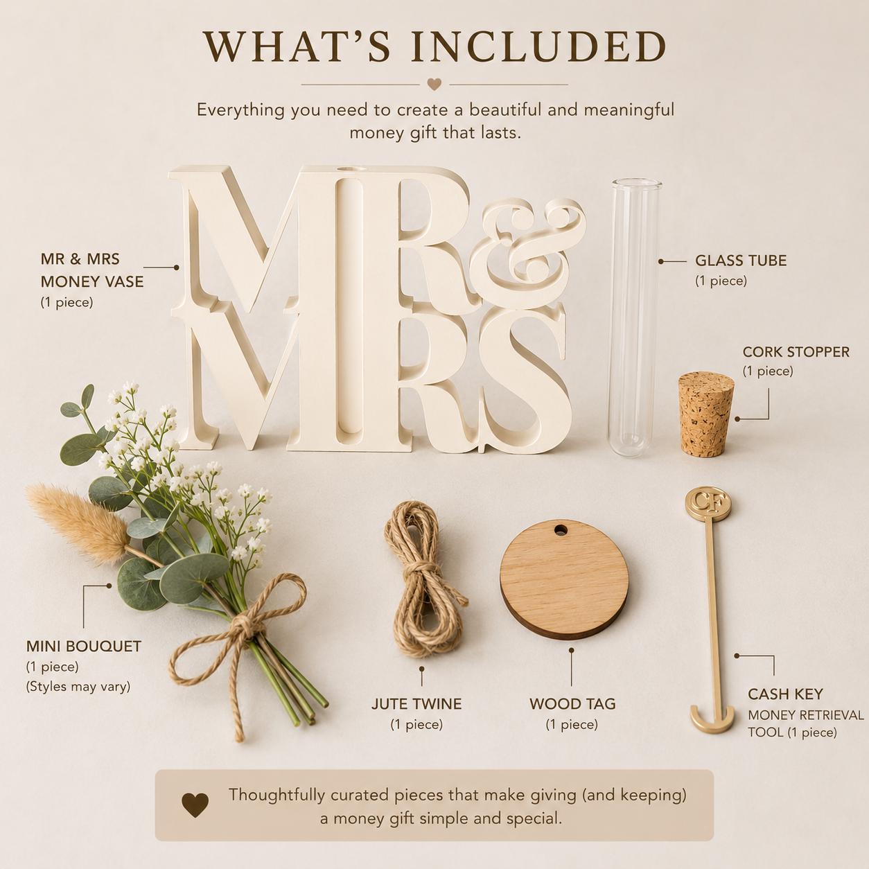 Mr. & Mrs. Wedding Money Bouquet