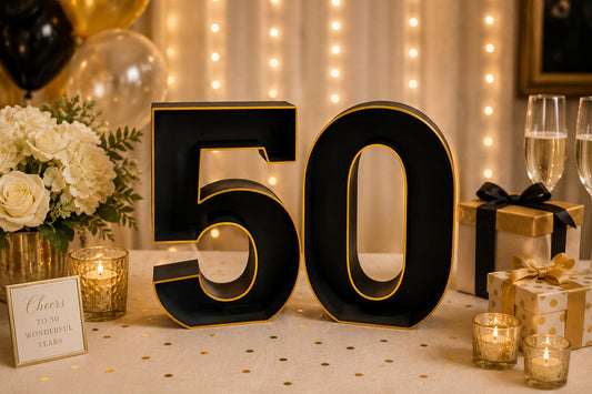 50th Birthday Marquee Table Numbers