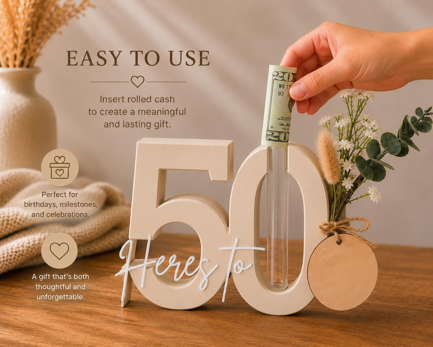 50th Birthday Money Gift Holder