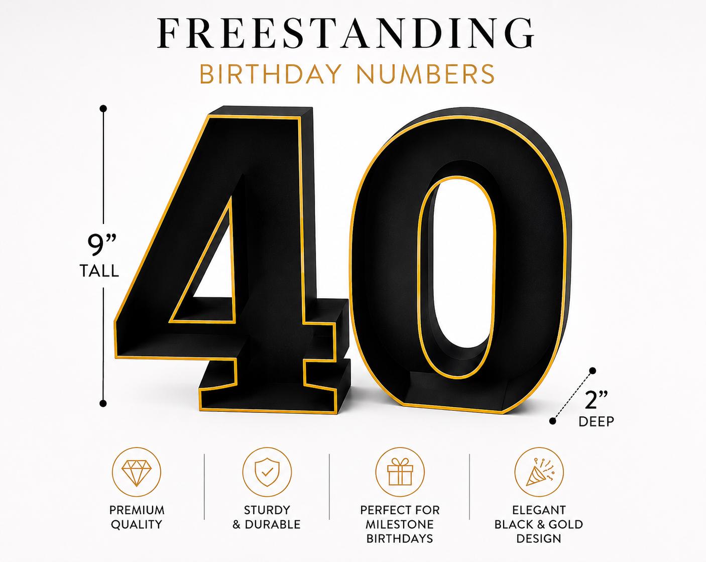 40th Birthday Marquee Table Numbers