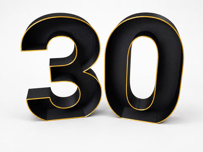 30th Birthday Marquee Table Numbers