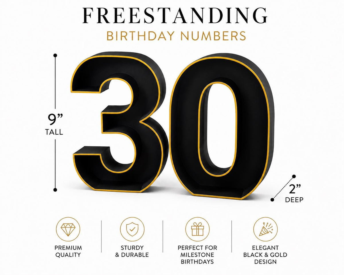 30th Birthday Marquee Table Numbers