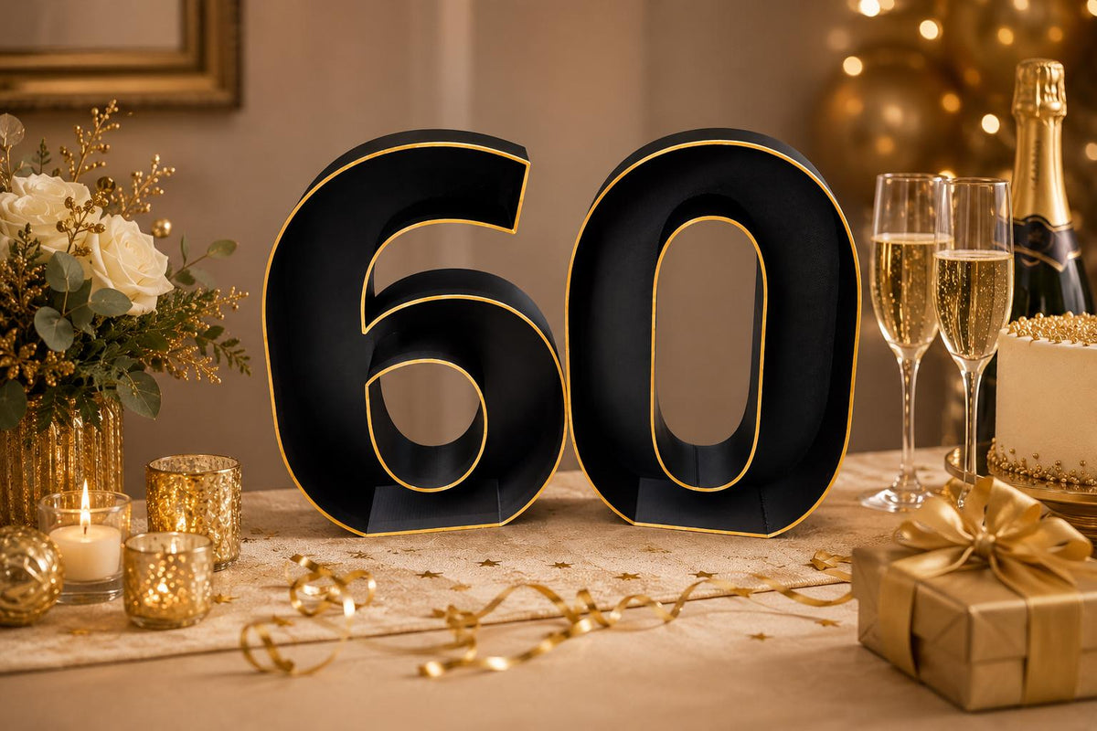 60th Birthday Marquee Table Numbers