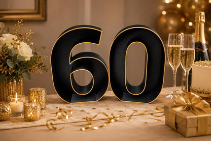 60th Birthday Marquee Table Numbers