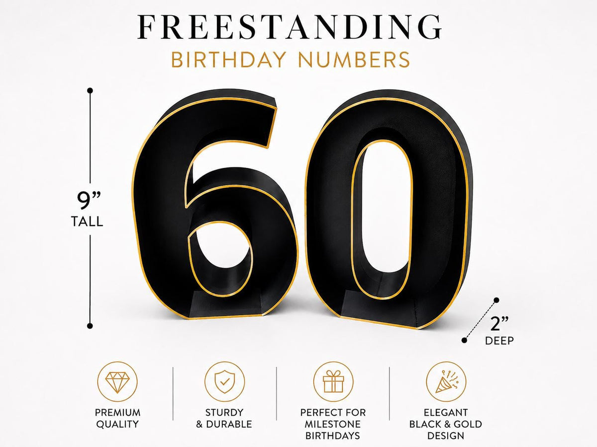 60th Birthday Marquee Table Numbers