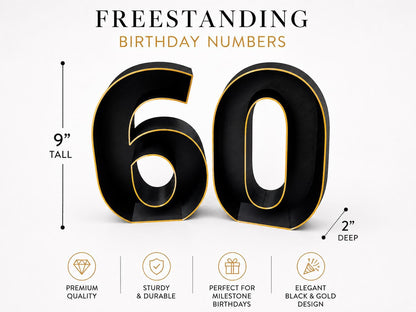 60th Birthday Marquee Table Numbers