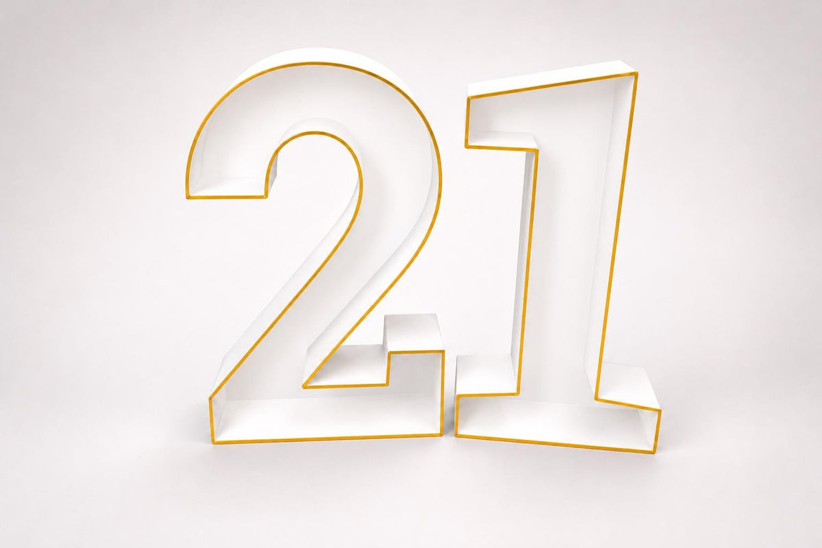 21st Birthday Marquee Table Numbers