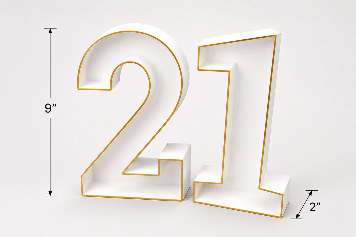 21st Birthday Marquee Table Numbers