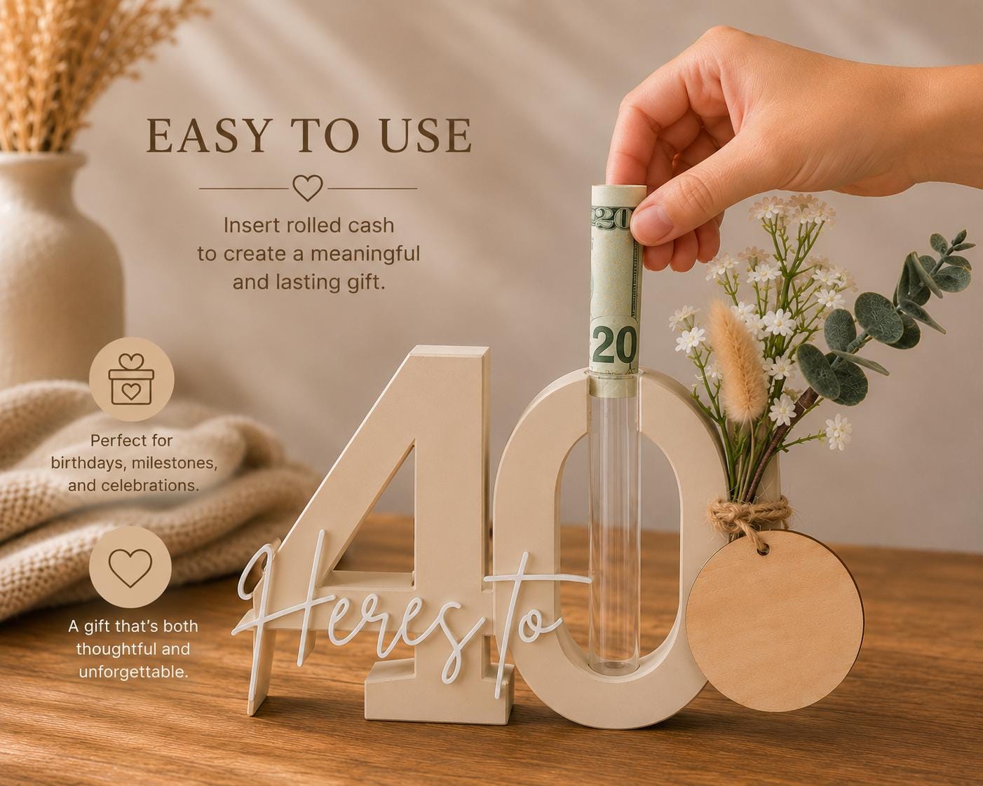 40th Birthday Money Gift Holder