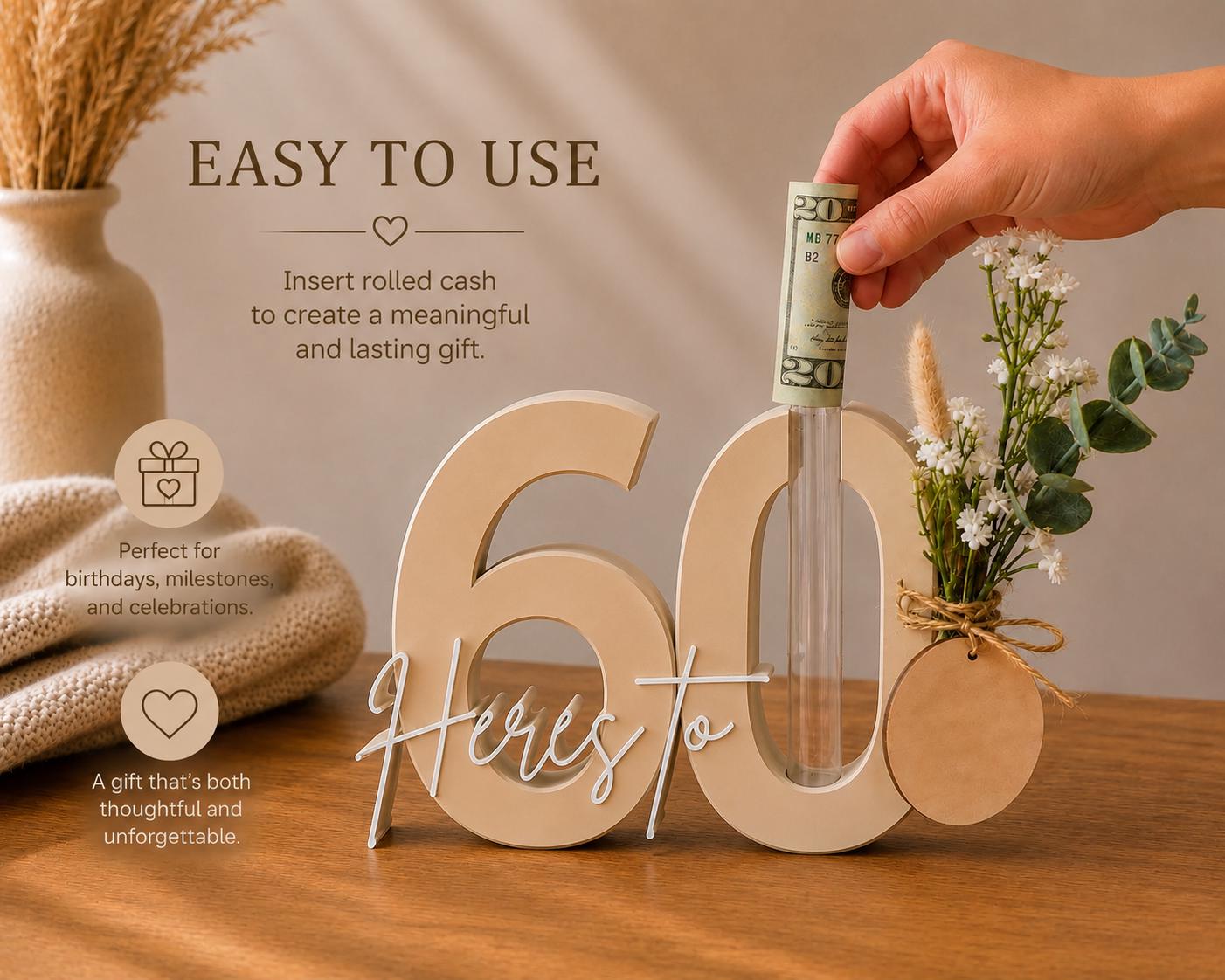 60th Birthday Money Holder Bouquet
