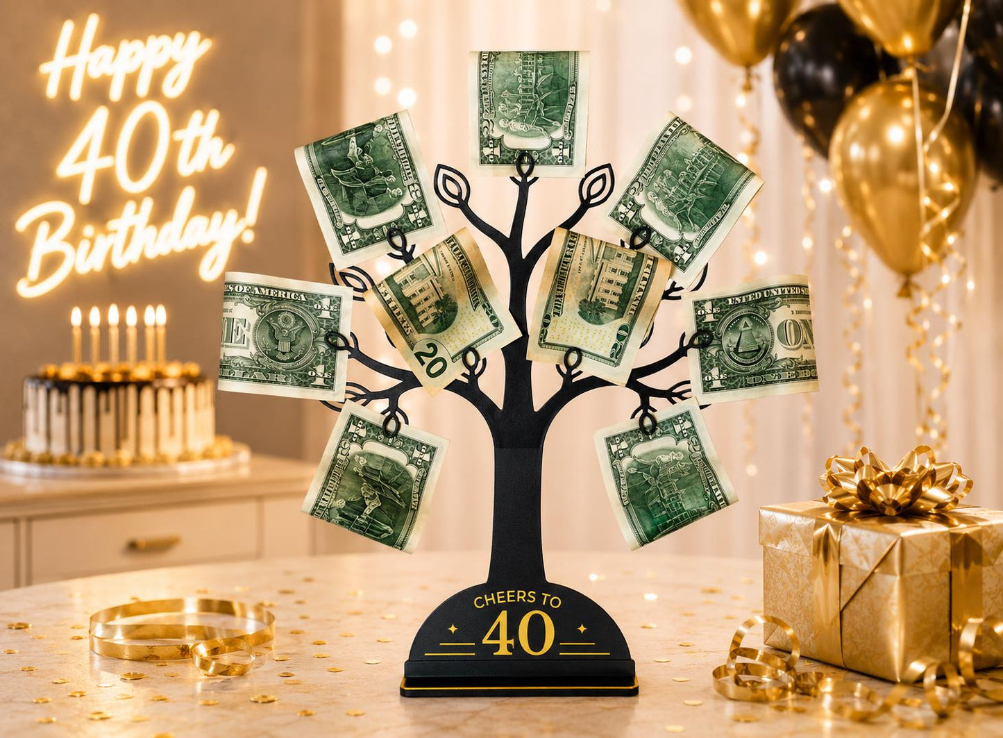 40th Birthday Money Tree Gift