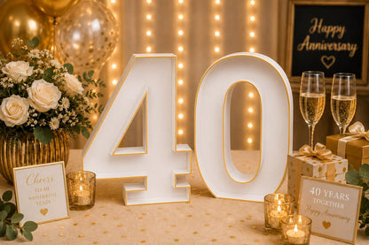 40th Anniversary Marquee Table Numbers
