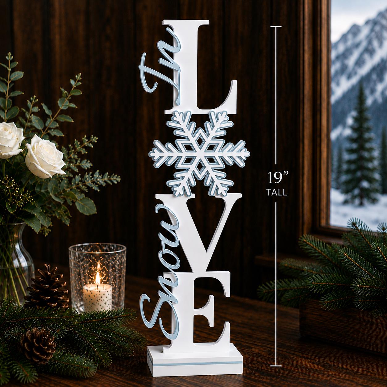 Snow In Love Winter Centerpiece