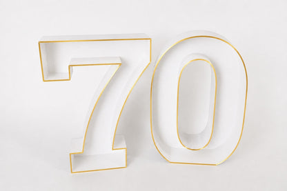 70th Birthday Marquee Table Numbers