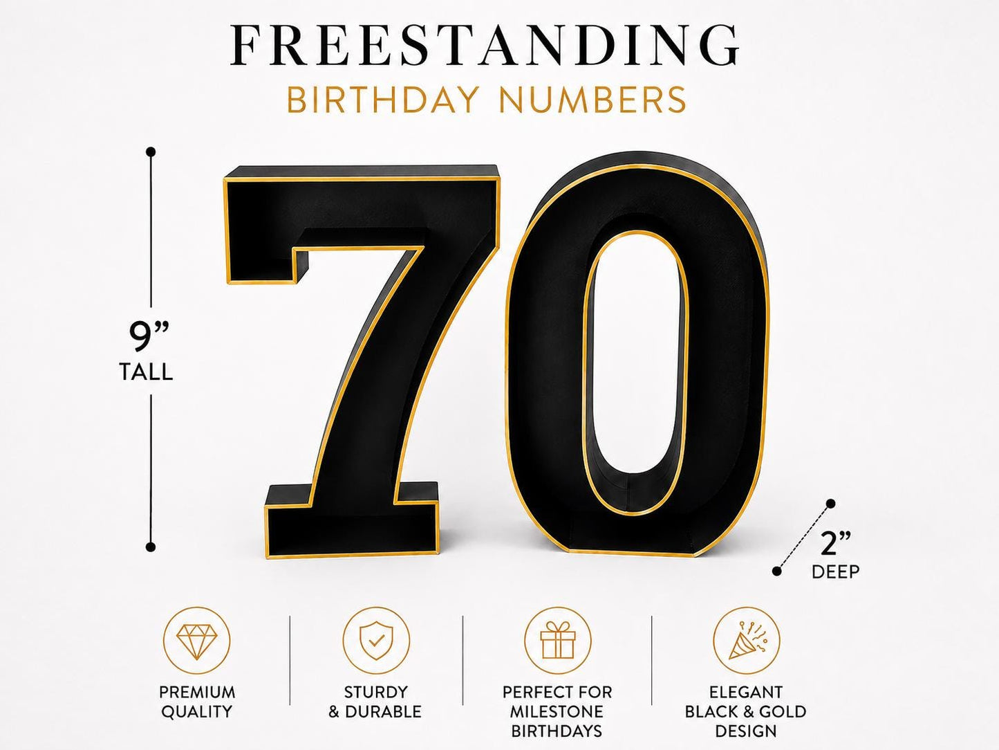 70th Birthday Marquee Table Numbers