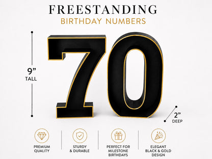 70th Birthday Marquee Table Numbers