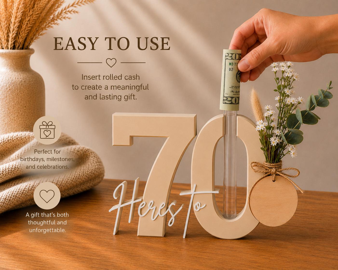 70th Birthday Money Holder Bouquet