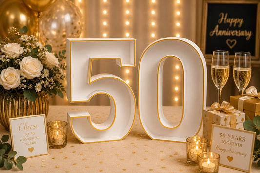 50th Anniversary Marquee Table Numbers